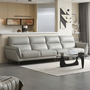 Linspire Rune 4.5-Seater Leather Sofa, Grey