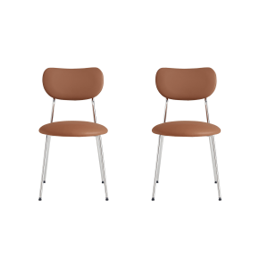 Linspire Zen Leather Dining Chairs, Set of 2, Brown