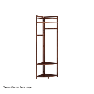 Linspire Quaint Solid Wood Corner Clothes Rack, Large