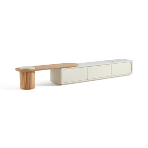 Linspire Glimmer Adjustable Sintered Stone Table Top Entertainment Unit