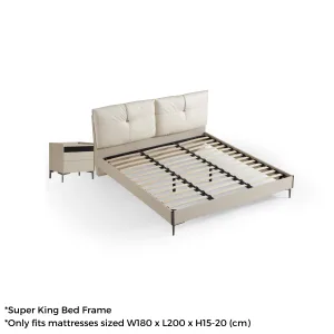 Linspire Vanko Leathaire Super King Bed Frame and Bedside Table Set