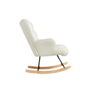 Linspire Evans Boucle Rocking Chair, White