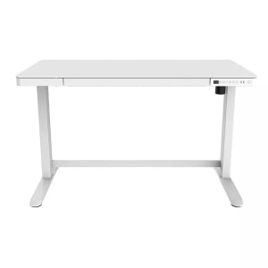 Loctek Et118 All-in-One Standing Desk, With 2 USB-A + 1 USB-C Charging Port, Pull-out Drawer, 1200*600mm, White