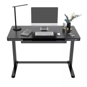 Loctek Et118 All-in-One Standing Desk, With 2 USB-A + 1 USB-C Charging Port, Pull-out Drawer, 1200*600mm, Black