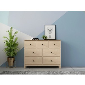 Loft Natsumi Chest of 7 drawers, 114x39CM, White stained oak veneer