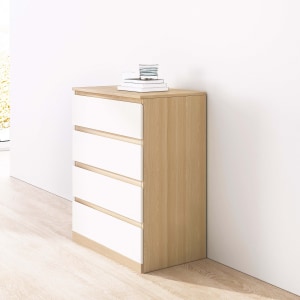 Loft Ensio Chest of 4 drawers, 80x48x100CM, White stained oak veneer