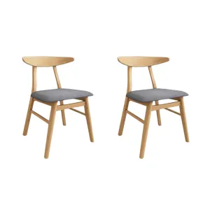 Loft Hansan Dining Chair, Light Wood, Set of 2