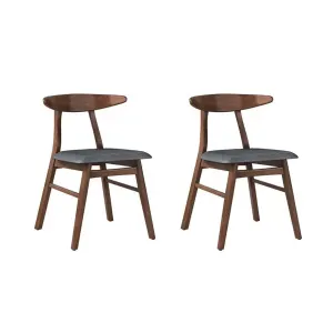 Loft Hansan Dining Chair,  52x73cm, Walnut, Set of 2