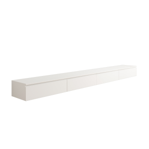 Loft Japandi Floating Entertainment Unit, 320x40x24.3cm, White