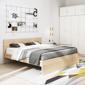 Loft Ensio Bed, Queen, Light Wood