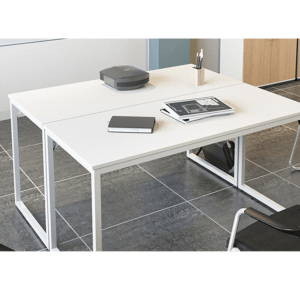 Loft Newton Steel Frame Desk, 1.4m, White