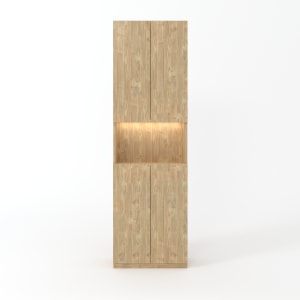 Loft Kiri Bookcase with 4 Doors, 0.6m,  Light Wood