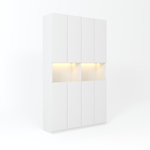 Loft Kiri Bookcase with 8 Doors, 1.2m, White