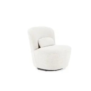 MODE Domi Boucle Swivel Chair, Pearly White