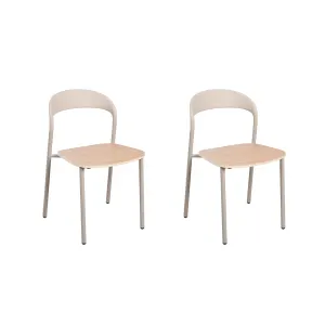 MODE Elara Dining Chairs, Light Brown and Natural, Set of 2