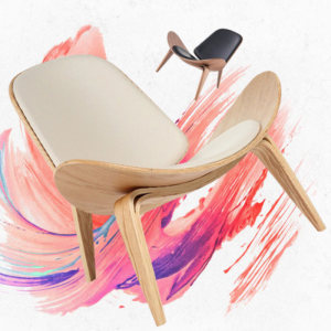 MODE Danish Shell Chair, Oak Ivory