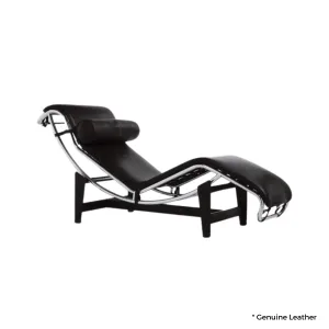 Le Corbusier LC4 Chaise Lounge Replica, Genuine Leather