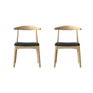 Hans Wegner Elbow Dining Chair CH20 Replica, Natural, Set of 2