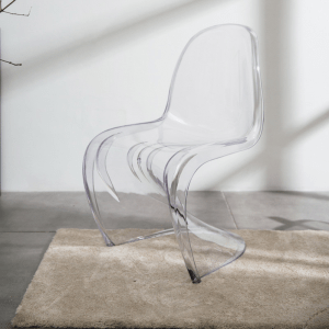 Merike Curve Chair, 49x60CM, Transparent, Set of 4