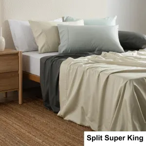 SAVONA 500T Bamboo Cotton Sheet Set, White, Split Super King