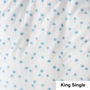 SQUIGGLES Palms Fitted Sheet Set, Teal, King Single