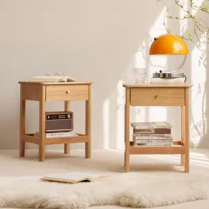Solidwood Kano 2PCS Bedside Table Set, Oak