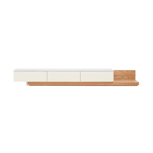 Solidwood Miaco Adjustable Entertainment Unit with Sintered Stone Top