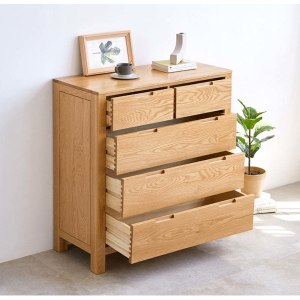 Solidwood Norway Chest of 5 drawers, 95x40CM, Oak