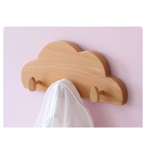 Solidwood Ayla Cloud Wall Hooks, 32x48CM, Beech