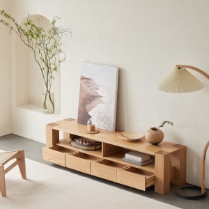 Solidwood Rayden TV Stand, 200x42CM, Oak