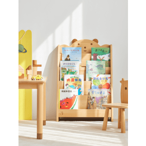 Solidwood Ayla Bear Styling Bookshelf of Five-tier, 60x33CM, Beech