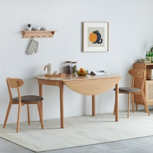 Solidwood Norway Folding Dining Table, Round, 110x75cm, Oak