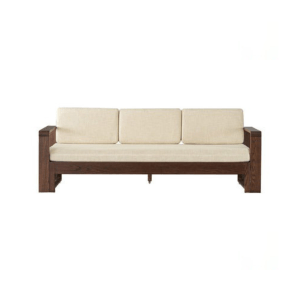 Solidwood Kano Sofa Bed with armrest, 216x68.7x69.5cm, Walnut & Beige