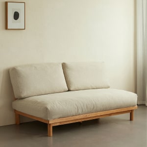 Solidwood Amber Sofa, 170cm, Beige & Natural