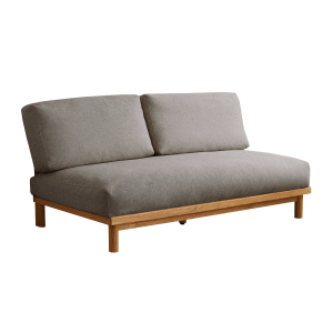 Solidwood Amber Sofa, 190cm, Grey & Natural