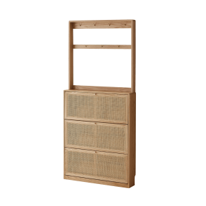 Solidwood Calamo Shoe Storage Cabinet, 68x18x111cm