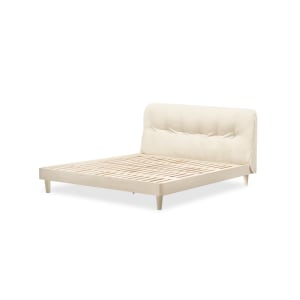 Solidwood Dolce Small Queen Bed Frame, Creamy White