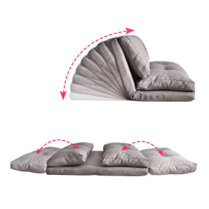Urbana Japanese Futon Lounge 1-Seater Sofa Bed, 120cm, Grey