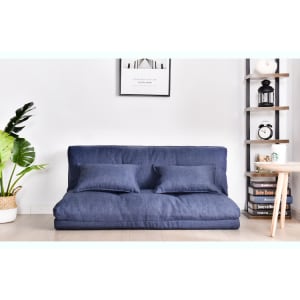 Urbana Japanese Futon Lounge 2-Seater Sofa Bed, Blue, 150cm