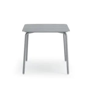 Wellmax Verano Outdoor Aluminium Square Dining Table Set with 4 Chairs, Grey