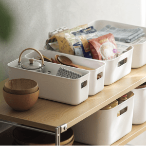 ZenLife Storage Basket with Handle, Small, White, 20x28x9.5cm