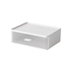 ZenLife Elm Desktop Modular Drawer, White and Clear, 23.9x17.6x8.2cm