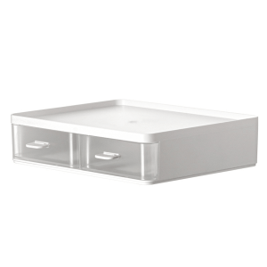 Zenlife Desktop Modular Drawer, with Multi Compartments, White & Transparent, 24x18x6cm