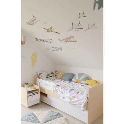 Alpaka Kaia Kids 2 in 1 Daybed with Underbed and Storage, White & Oak Effect, Long Single, 97.2x208.2x77cm