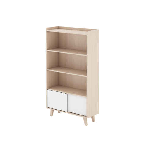 Alpaka Kaia Kids Bookcase, White & Oak Effect, 95x35x167cm