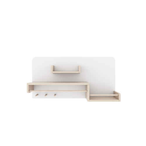 Alpaka Kaia Kids Hanging Shelf, White & Oak, 90x21.5x45cm