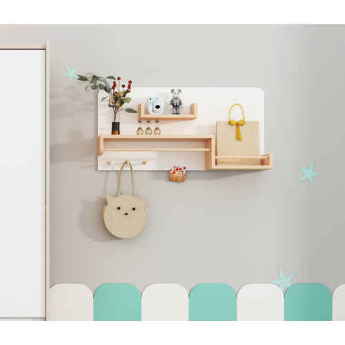 Alpaka Kaia Kids Hanging Shelf, White & Oak, 90x21.5x45cm