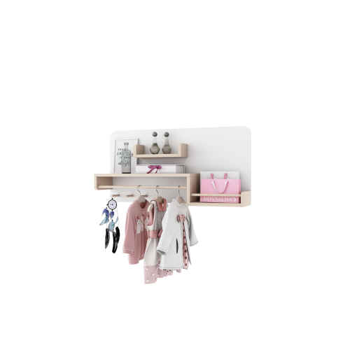 Alpaka Kaia Kids Hanging Shelf, White & Oak, 90x21.5x45cm