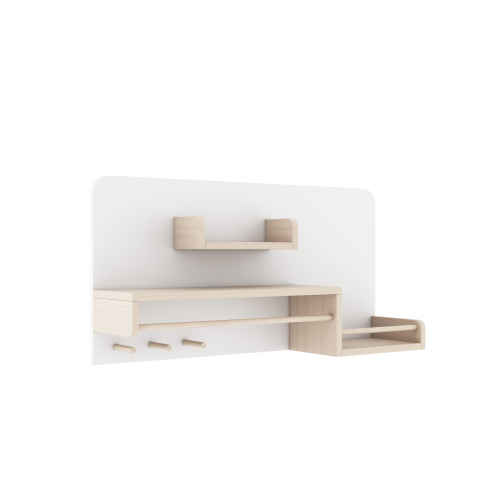 Alpaka Kaia Kids Hanging Shelf, White & Oak, 90x21.5x45cm