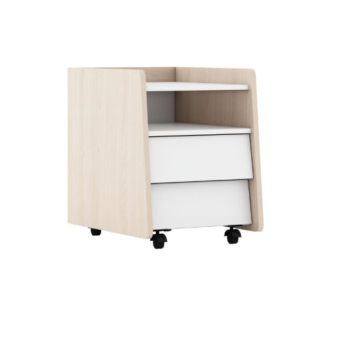 Alpaka Kaia Kids Bedside Table, White & Oak Effect, 41x54x54cm